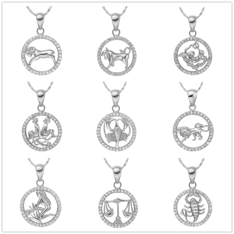 

New 12 Constellation Aries Taurus Gemini Cancer Leo Virgo Libra Scorpius Sagittarus Capricornus Aquarius Pisces Pendant Necklace