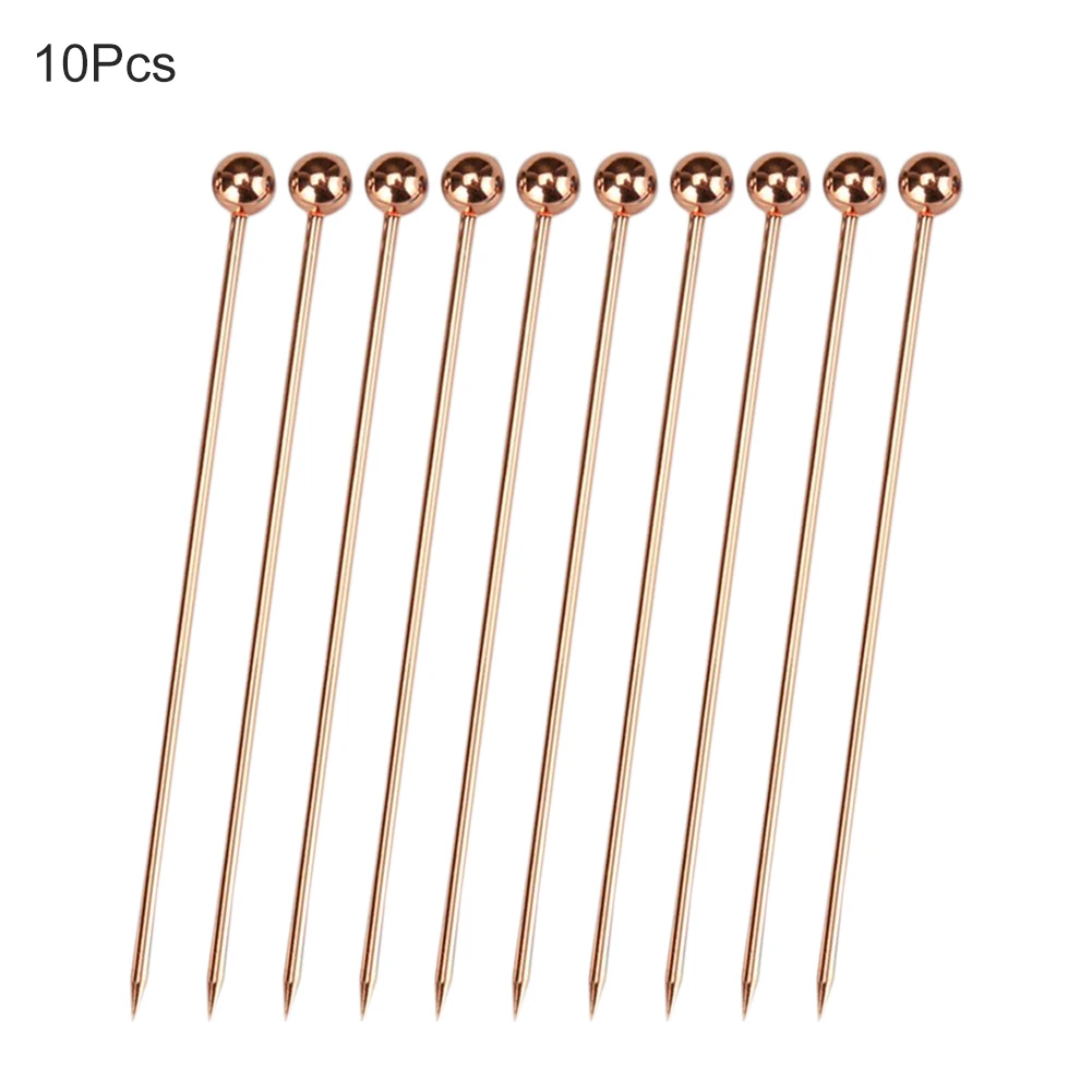 304 Stainless Steel Gold Plated Titanium Fork Party Buffet Decor Fruit Desserts Food Cocktail Sandwich Fork Stick Pick 10Pcs,fruit fork