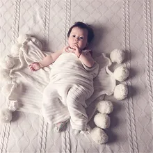 Детское супер мягкое одеяло, хлопковое летнее вязаное крючком, яркие цвета, реквизит для детской кроватки, повседневные принадлежности для сна