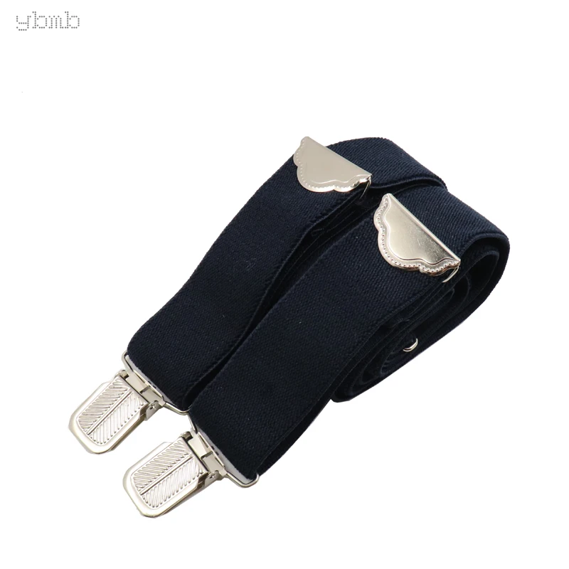 

YBMB Fashion Shirt Suspeenders Leather X-back Braces 4 clips Length adjustable Casual suspensorio Trousers Strap High Quality