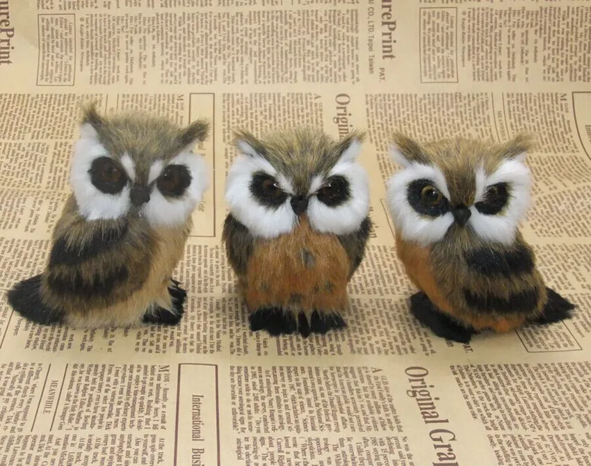 

WYZHY New Year Creative Gifts Simulation Fur Animal Simulation Owl Friends Children's Gift Set of Three 10cm