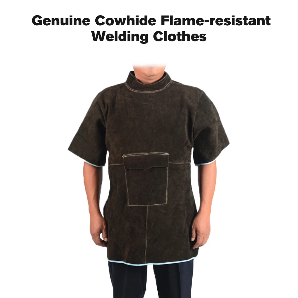 Genuine Cowhide Leather Welding Jacket Heavy Duty Welding Clothes Wear