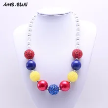MSH.SUN moda para chicas collar de cuentas gruesas para niños collar de princesa Bubblegum collares de cuentas artesanales joyería para regalos de fiesta