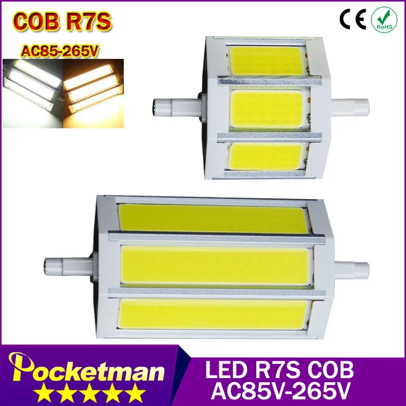 R7S COB светодиодные лампы r7s 78мм 8 Вт 118 мм 12 AC85-265V 220 В 110 заменить галогенный