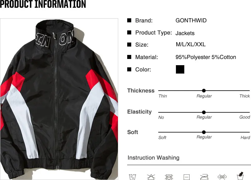 Vintage Color Block Zip Up Jackets