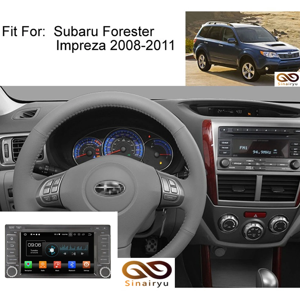 Sale Sinairyu Android 8.0 Octa Core Car DVD Player for Subaru Forester Impreza 2008-2011 GPS Navi Multimedia Radio Stereo Head Unit 2