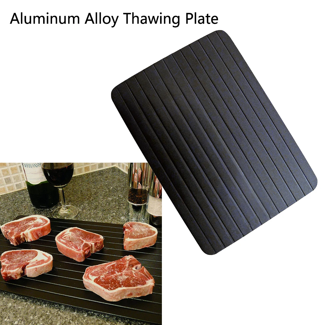 Household Defrost Tray Thaw Frozen Food Meat Fish In Minutes Home defrosting tray No Electricity Chemicals Microwave For Kitchen