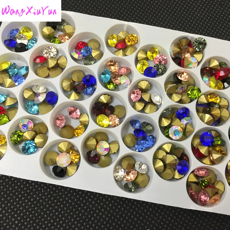 

1 All Colors Sizes ss28 ss38 6mm,8mm,Glass Chatons Pointed Back Round Crystal Fancy Crystal For Jewelry Accessory