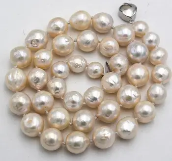 

BAROQUE AAA 11-12 MM NATURAL WHITE PEARL NECKLACE 18" 36"