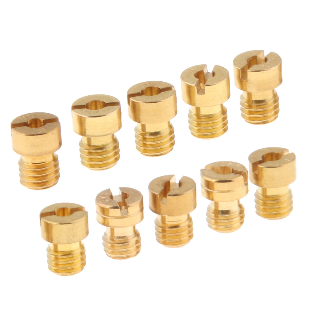 10pcs M5x0.80 Carburetor Main Jet Kit For Keihin PWK FCR OKO KOSO 125 - 140 High Class Quality Copper Material