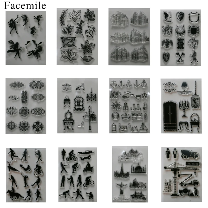 

Facemile Various Type Transparent Clear Rubber Stamp Sheet Cling Scrapbooking DIY Crafts Gift