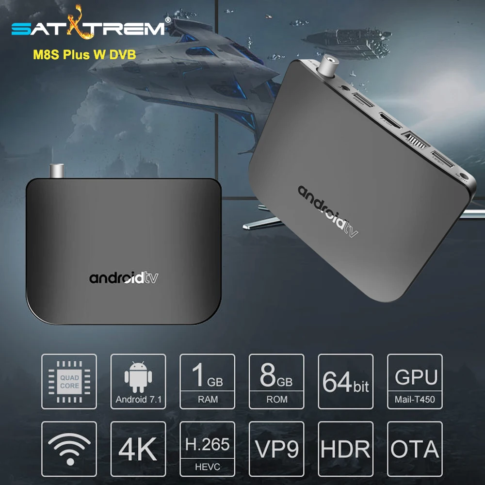 

MECOOL M8S Plus DVB - T2 / T TV Box Android 7.1 Amlogic S905D 1GB DDR3 RAM 8GB ROM WiFi Set Top Box Bluetooth 4K Set-top Box