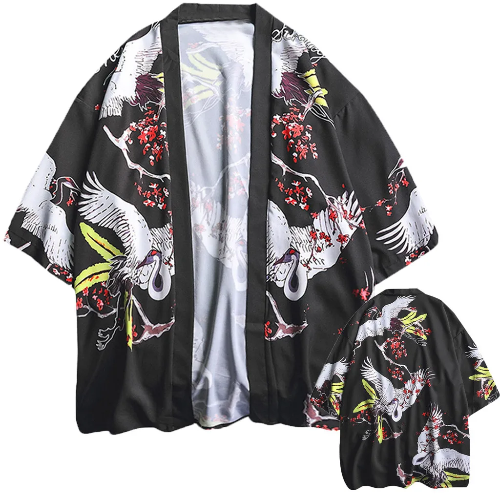 

Men Japanese Streetwear Shirt Summer Beach Floral Hawaiian Shirts Plus Casual Camisas Short Sleeve Tops Apr12