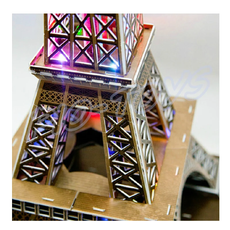 Новое поступление подарок Эйфелева башня 3D головоломки Модель Строительство Игрушечные лошадки свет Дисплей Национальный Марк DIY обучающая игра настоящее украшение