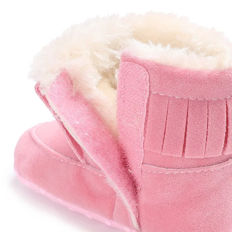 Детские зимние теплые сапожки с бантиком обувь для малышей младенцев Нескользящие ботинки на мягкой подошве от 0 до 18 месяцев