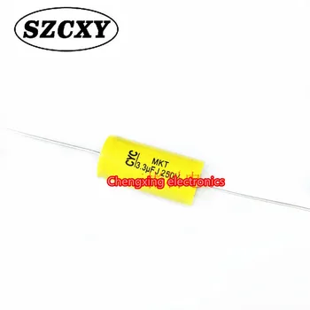 

New MKT 3.3UF 250V 12*25MM xial wear heart non-polarity film capacitor