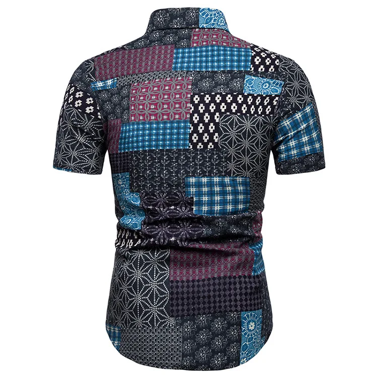Для мужчин s Винтаж Цветочный Принт рубашки для мальчиков 2019 высокое качество короткий рукав Мужская гавайская рубашка Лето повседневное