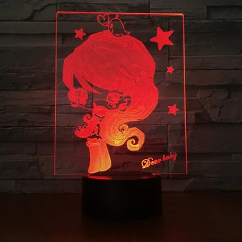 

Cute doll 3D 7 color night light Touch led atmosphere light gift table lamp 1950