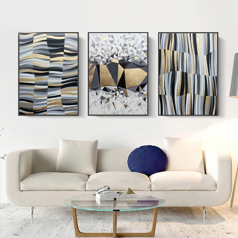 3pcs Nordic Abstract Canvas Painting Home Decor Posters and Print Scandinavian Salon Wall Art Picture for Living Room no frame