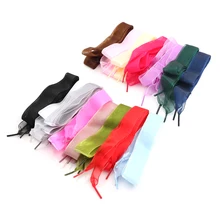 1 пара; Модные женские шнурки; Ширина шнурков 2,5 см; 110 см; Шелковая атласная лента на плоской подошве; теннисные туфли с кружевами; спортивная обувь с кружевным бантом