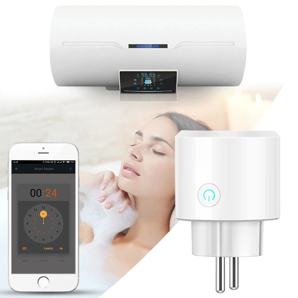 ЕС WiFi Smart Plug Smart Wi-Fi пульт дистанционного управления адаптер разъема Smart Outlet работает с Alexa Google Home IFTTT для IOS Android