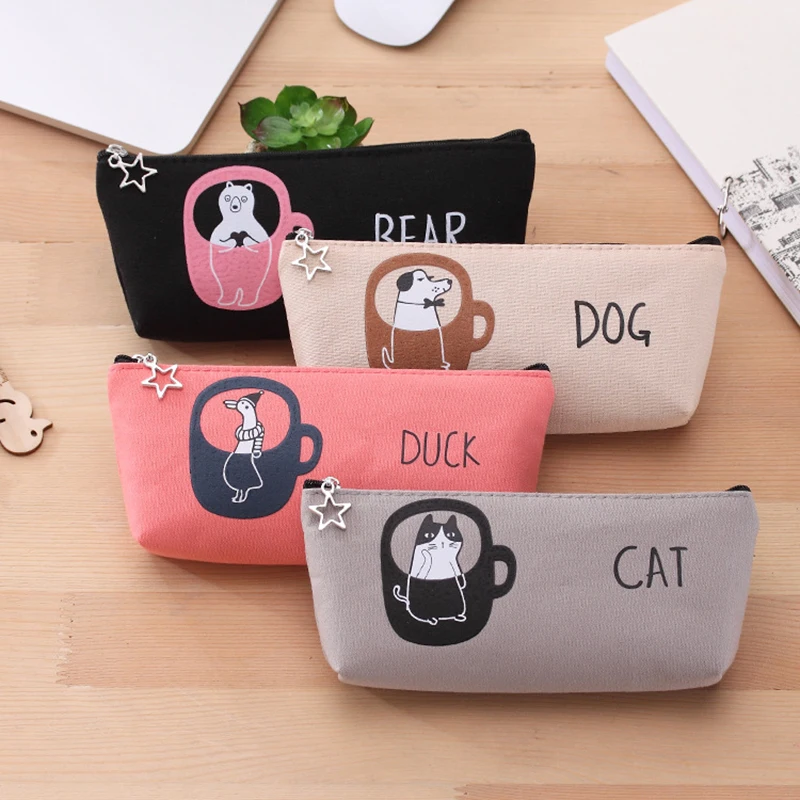 

Pencil Case Box Cute Pouches For Girls Pencilcase Bag Kawaii Pouch Big ZipperSchool Supplies Kids Storage Vintage Large Cases