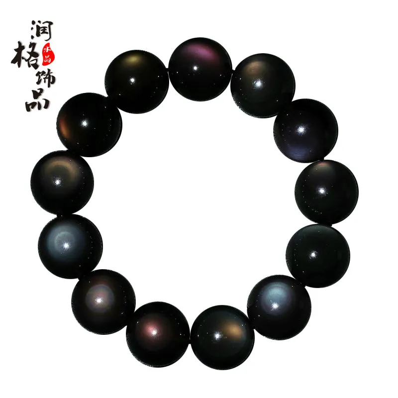 

Natural crystal ice species obsidian bracelet lovers bracelets