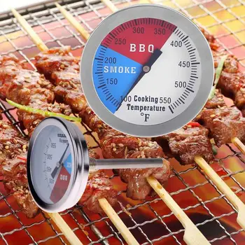 

Stainless Steel BBQ Dial Temperature Gauge Grill Meat Food Thermometer Outdoor Barbecue Oven Foods Cooking Thermometer