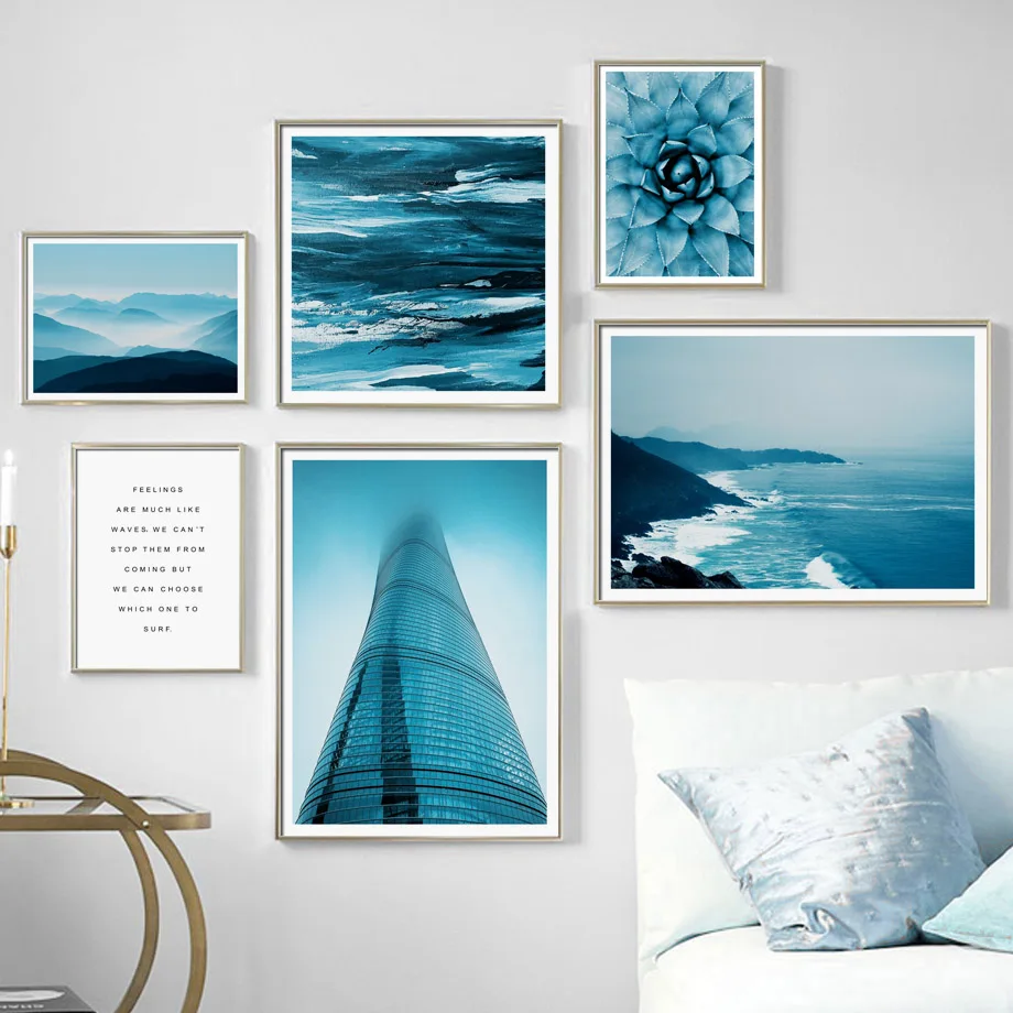 

Beach Succulent Plants Abstract Building Wall Art Canvas Painting Nordic Posters And Prints Wall Pictures For Living Room Decor