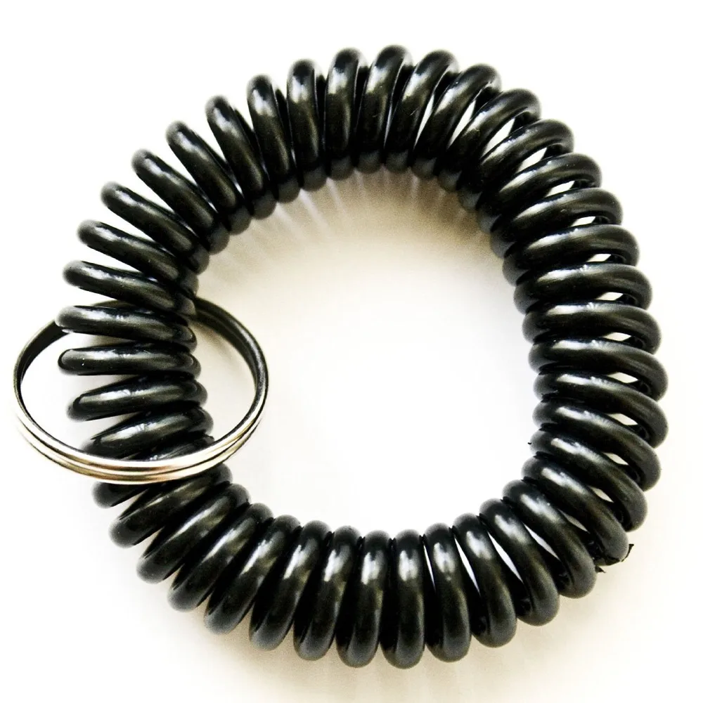 Pack of 35 Stretchable Plastic Bracelet Wrist Coil Wrist band Key Ring