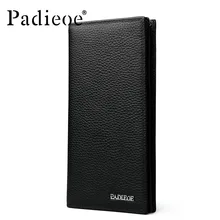 Large Capacity Leather Handle Business Long Wallet Card Holder Solid Slim Puff Woolen Men’s Handbag Free Shipping