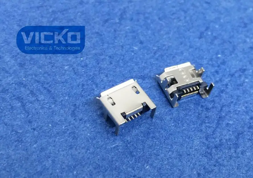 

[VK] 100pcs/lot Micro USB Connector Jack Female Type 5Pin SMT Tail Charging socket PCB Board 4