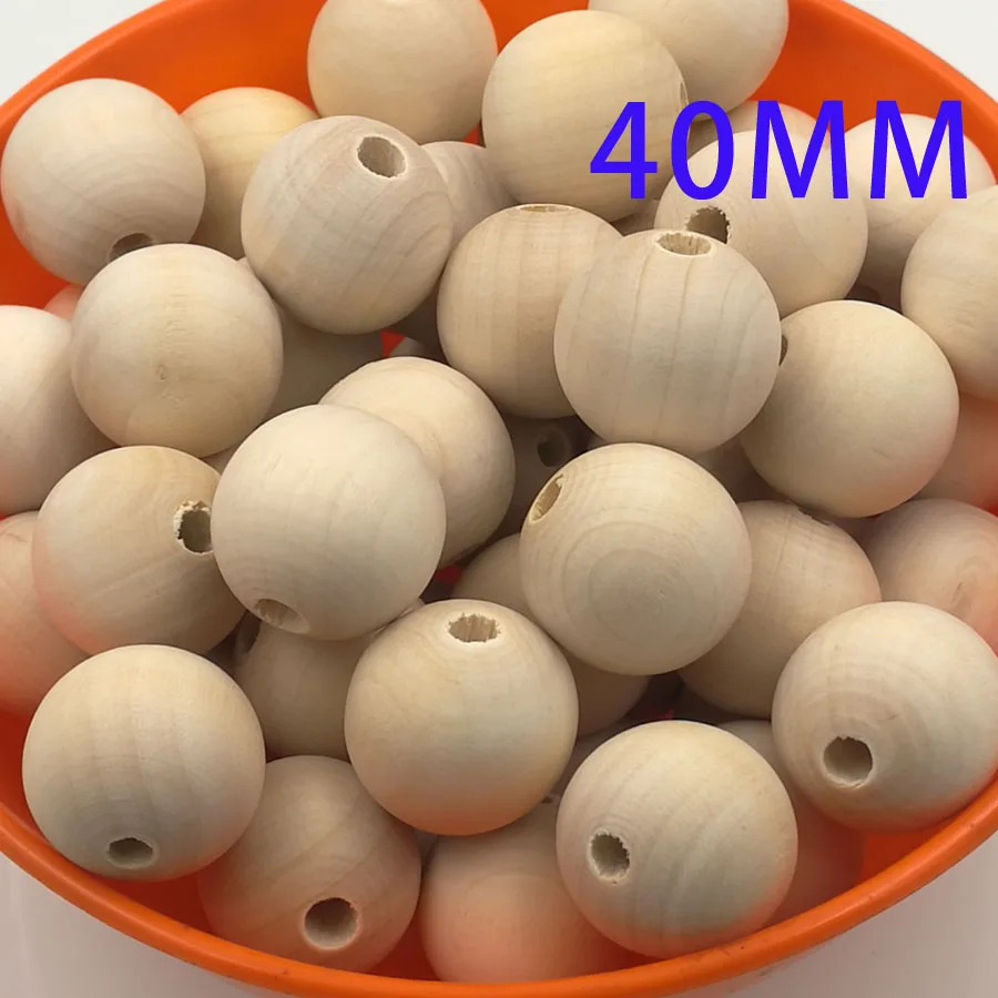 20pcs 40mm Big DIY chunky beads natural Round beads ball jewelry