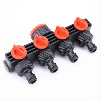 

Garden Faucet 4 Way Hose Splitter Valve Plastic Connector Distributor Hose Connector for Outdoor Tap Hose Connector