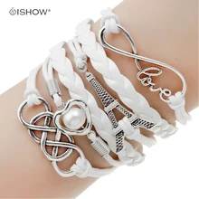 Juegos Del Hambre Vintage Bird Owls Anchor Bracelets Wrap Leather Bracelet Charm bracelets pulseira couro bracelets
