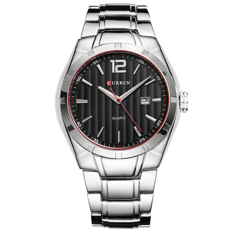 CURREN Топ Элитный бренд часы для мужчин аналоговый дисплей дата часы Полный сталь наручные часы для мужчин кварцевые часы модные