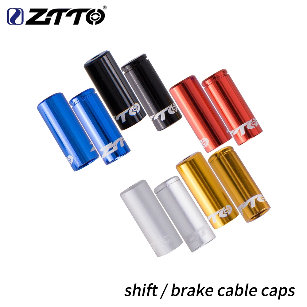 ZTTO دراجة أجزاء الألومنيوم سبائك الدراجات الدراجة كابل فرامل يد نصائح يعقص الدراجات Derailleur التحول كابل نهاية قبعات CoreInner سلك F