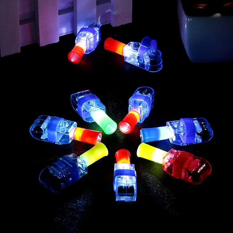 1 Pcs LED Finger Lights Glowing Dazzle Colour Laser Emitting Lamps
