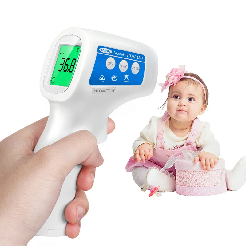

Cofoe Thermometer Body Temperature Fever Measurement Forehead Non-Contact Infrared LCD IR Digital Tool Device for Baby Child