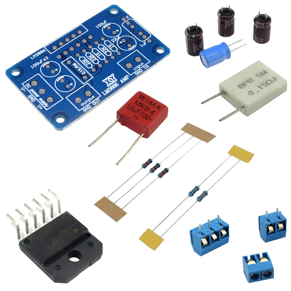 2 шт./партия, цифровой аудио стерео усилитель LM3886TF LM3886, усилитель, комплект, плата DIY-10001022