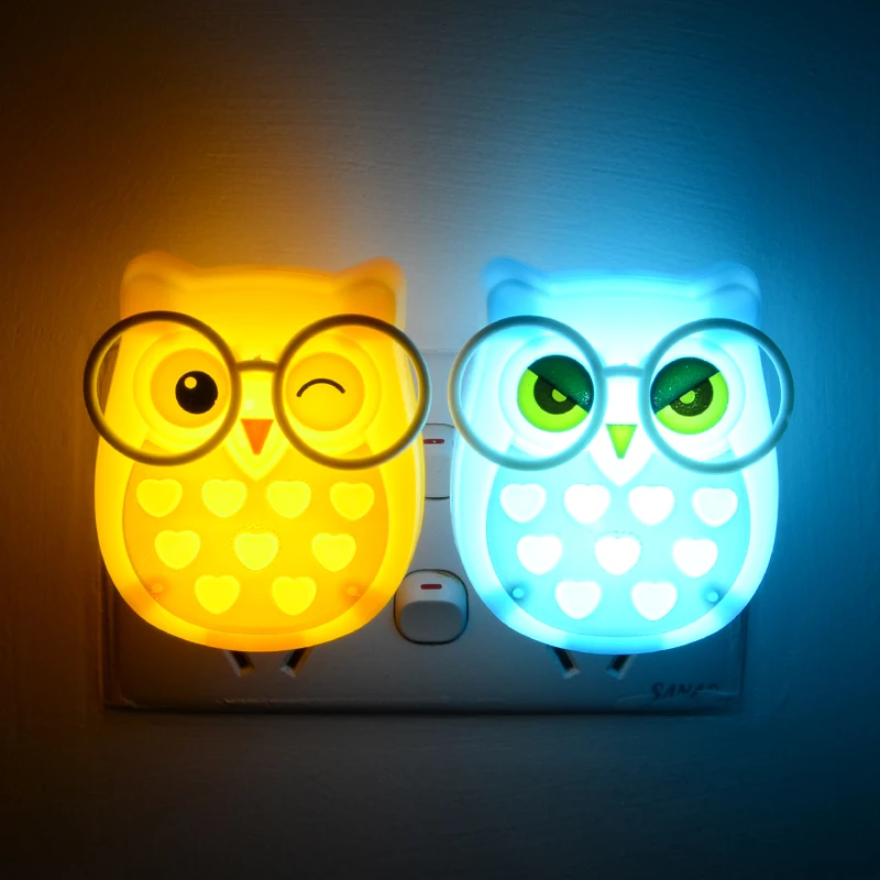 2019 Owl Led Night Light Auto Light Sensor Control LED Sensor Night Lights Child Baby Home Bedroom Pink Blue Green Yellow Light nursery night light