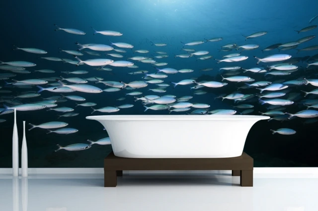 Living Room Murals aliexpress : buy mural fish school wall mural 3d 3d wallpaper Living Room Murals aliexpress : buy mural fish school wall mural 3d 3d wallpaper
