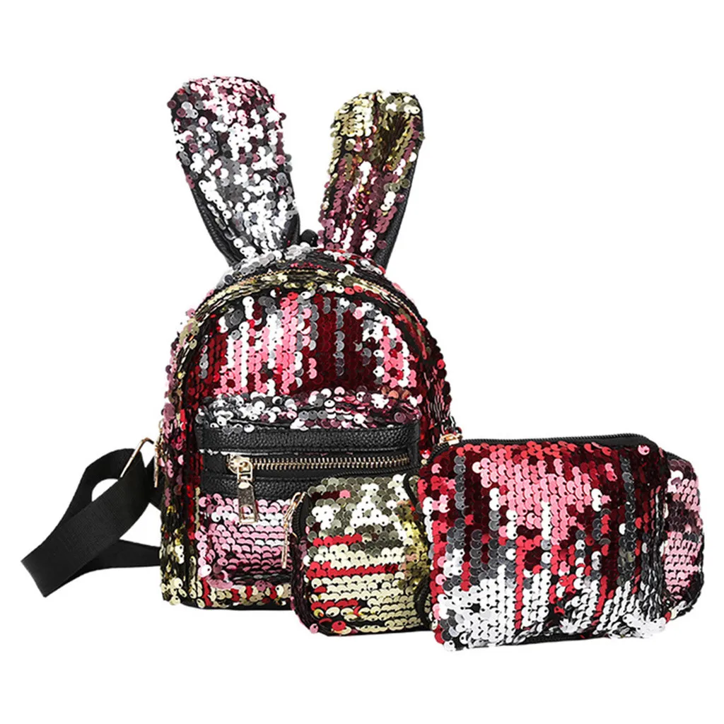 3 шт. модная детская школьная сумка для девочек, рюкзаки с блестками на молнии, детский мини-рюкзак для девочек, рюкзак Sac A Dos, дропшиппинг# H20