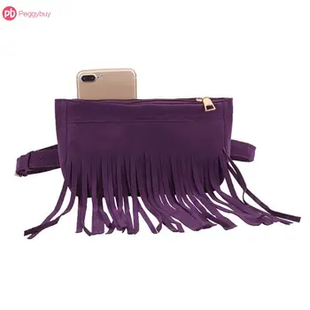 

Vintage Tassel Women Scrub Leather Waist Bag Female Fanny Packs Shoulder Chest Belt Bags Pouch Solid Color Heuptas Pochete