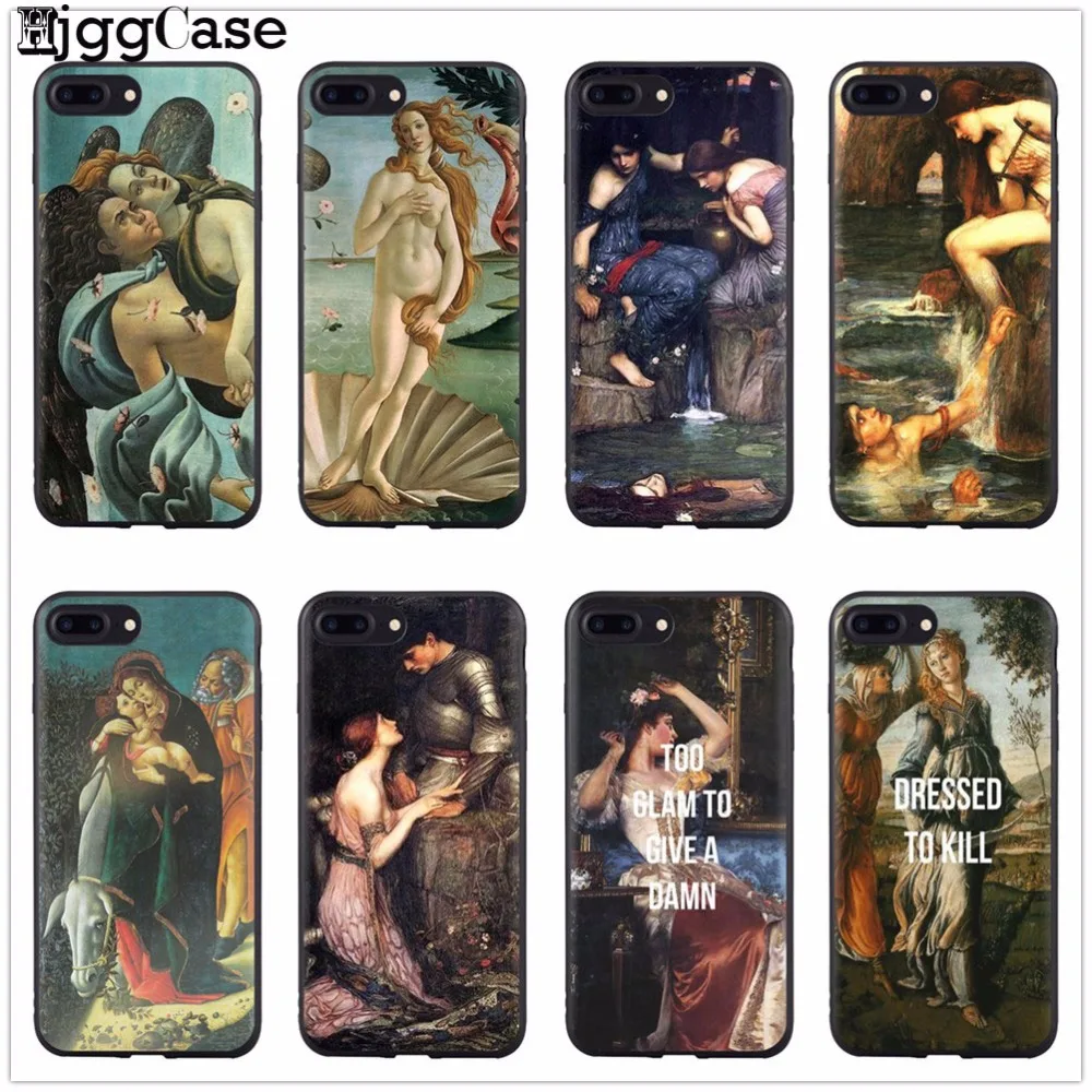 

John William Waterhouse art painting Birth of Venus Soft Case For iPhone 11 Pro Max silicon Phone Case For iPhone 8 Plus 7 Plus 6 6s Plus 5 5S SE X XR XS Max Black Cover