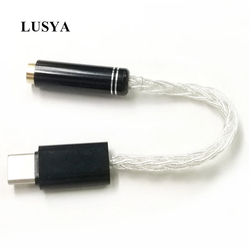

Lusya 8-core sterling silver Audio Cable Typec to 3.5 audio decoder HiFi Headphones Amp T0599