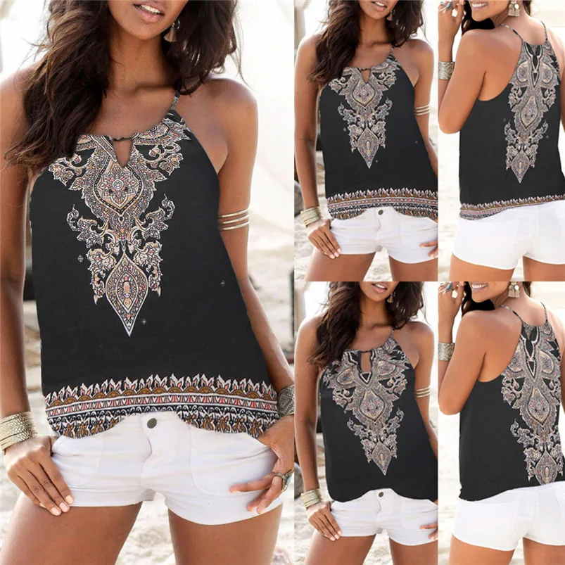 Fashion Womens Floral Summer Strappy Vest Top Sleeveless Shirt Blouse Casual Tank women 2019 blusa manga longa feminina F12 (6)