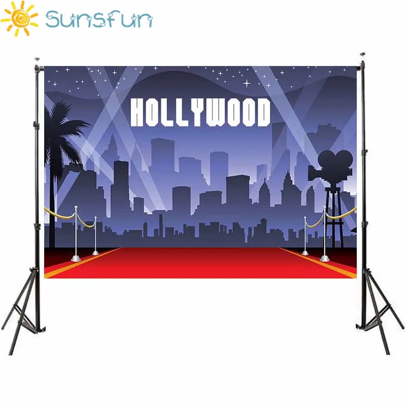 Sunsfun фон для фотосъемки со звездами вечеринки на красной дорожке Декор Голливуд с