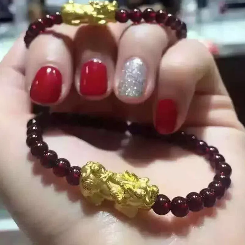 Креативный позолоченный браслет с бусинами и Pixiu Braclet модный очаровательный