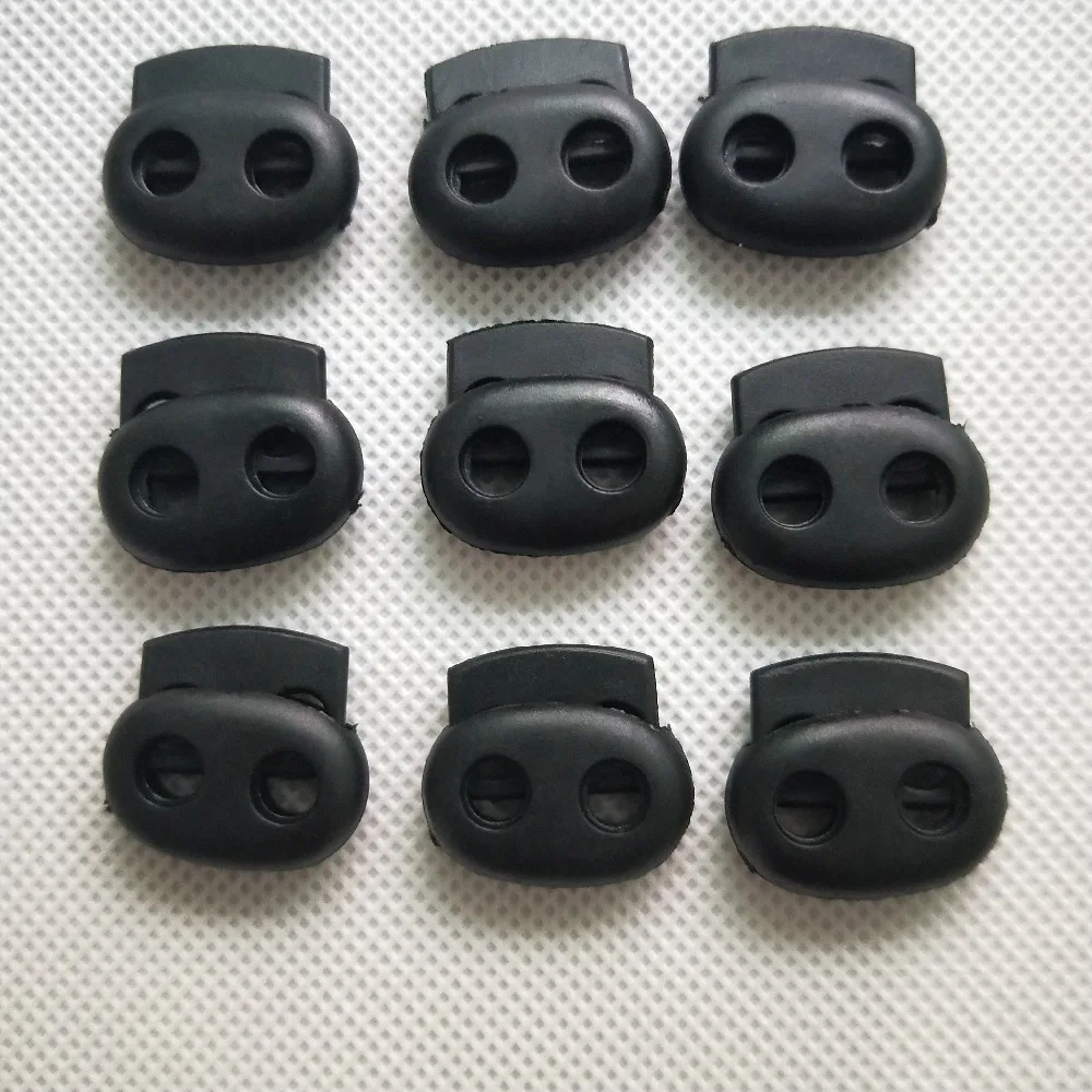 Apparel Sewing Stopper Cord DIY Metal Clamp Double Hole Stoppers Lock Toggle